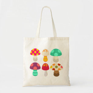 Bolsa Tote Cogumelos coloridos