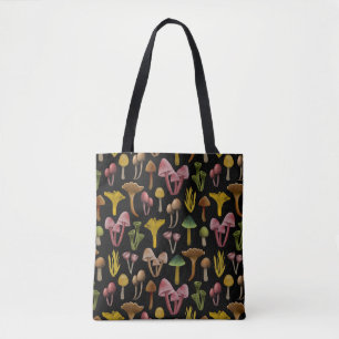 Bolsa Tote Cogumelos, Lichen e Fungos Coloridos