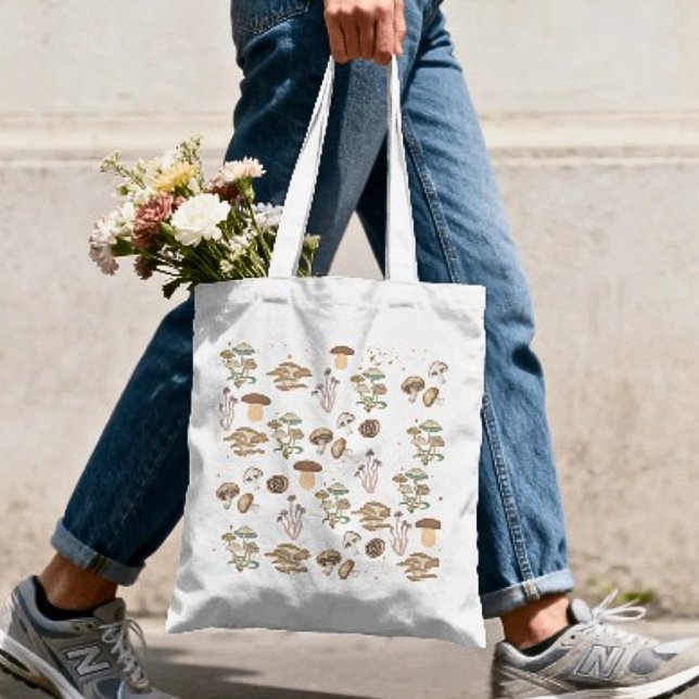 Bolsa Tote Cogumelos Sortidos (Assorted Mushrooms Tote Bag)