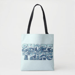 Bolsa Tote Coisa da Praia | Gráfico de Ondas do Oceano Azul R