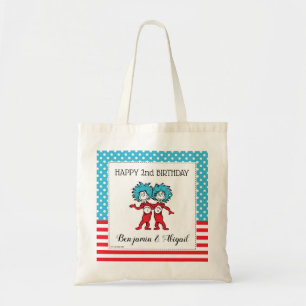 Bolsa Tote Coisa Um Coisa Dois Aniversário de Gêmeos