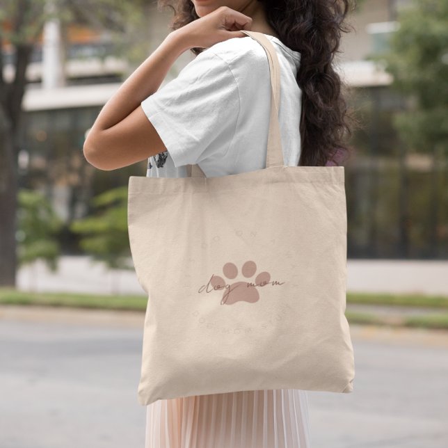 Bolsa Tote Coisas da mãe de cão | Impressão de pata branca (Criador carregado)
