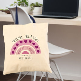 Bolsa Tote Coisas Incríveis de Professor Boho Arco-íris Perso