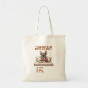 Bolsa Tote Coisas que o meu Frenchie Roubou Cachorro Bulldog 