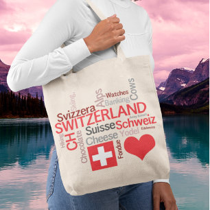 Bolsa Tote Coisas suíças favoritas - suiça do amor de I
