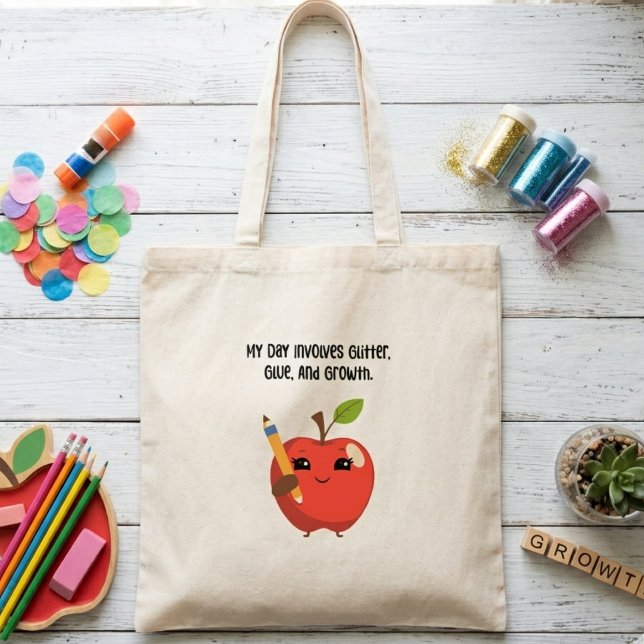 Bolsa Tote Cola de Brilho Crescimento Assistente de Diversão  (Criador carregado)