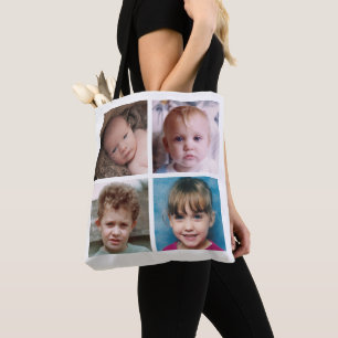 Bolsa Tote Colagem adicione suas próprias fotos personalizada