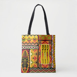 Bolsa Tote Colagem africana colorida do impressão do teste