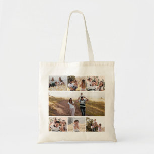 Bolsa Tote Colagem da foto de família de 7 costumes, foto de