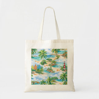 Bolsa Tote Colagem da Praia Tropical de Aruba