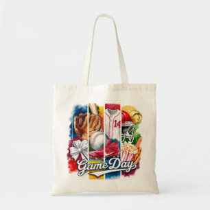 Bolsa Tote Colagem de Aquarelas do Esporte no Dia do Jogo