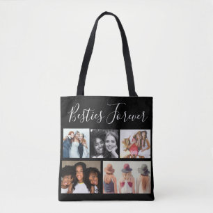 Bolsa Tote Colagem De Cinco Fotos Personalizada Para Besties