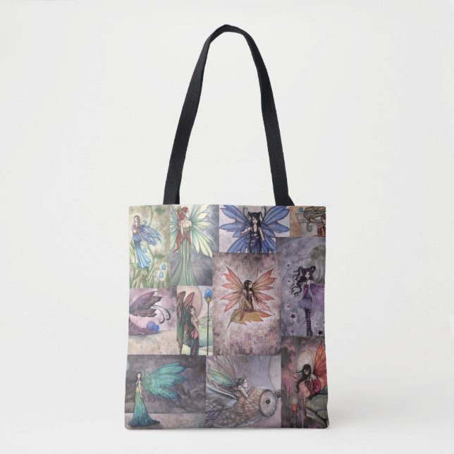 Bolsa Tote Colagem de Fadas por Molly Harrison (Frente)