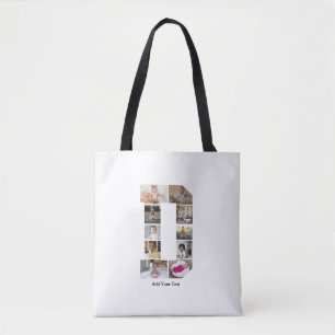 Bolsa Tote Colagem de Fotografias com design Carta D