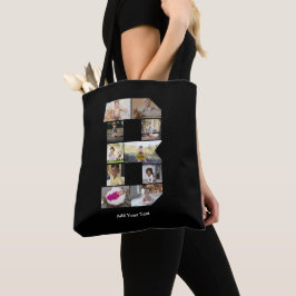 Bolsa Tote Colagem de Fotografias com design Letra B
