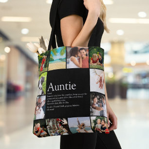 Bolsa Tote Colagem de Fotografias da tia Favorita Definição