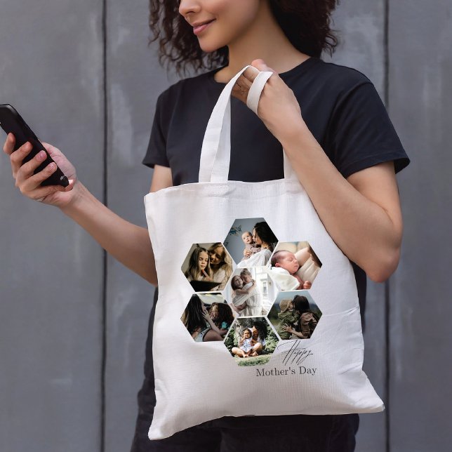 Bolsa Tote Colagem de Fotografias de MAMÃES Personalizadas co (Criador carregado)
