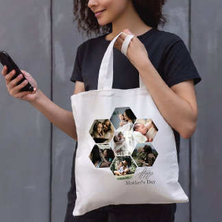 Bolsa Tote Colagem de Fotografias de MAMÃES Personalizadas co