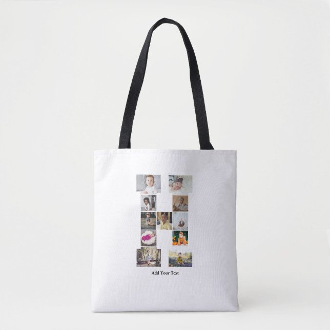 Bolsa Tote Colagem de Fotografias design Letra H (Frente)
