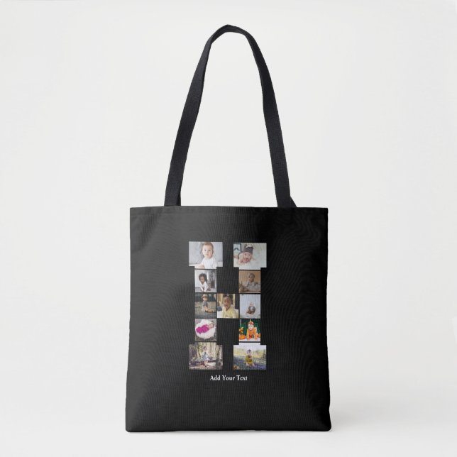 Bolsa Tote Colagem de Fotografias design Letra H (Frente)