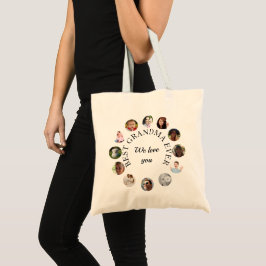 Bolsa Tote Colagem de Fotografias Melhor Avó Nunca