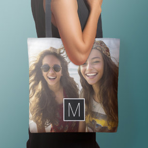 Bolsa Tote Colagem de Fotografias Monograma Personalizado Opc