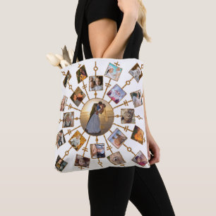 Bolsa Tote Colagem de Fotos da Família 42 Imagens Bonito, de