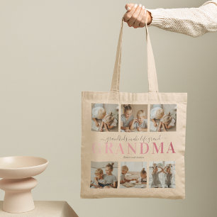 Bolsa Tote Colagem de Fotos da Família dos Netos da Vovó