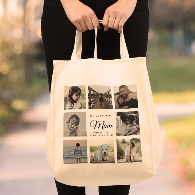 Bolsa Tote Colagem de Fotos da Família Mãe do Dia de as mães  (Criador carregado)