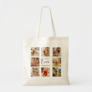 Bolsa Tote Colagem de fotos da mãe com Golden Retriever