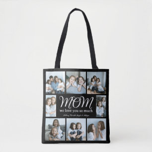 Bolsa Tote Colagem de Fotos da Mãe de Roteiro Moderno Nós Te