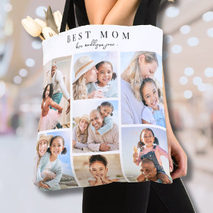 Bolsa Tote Colagem de Fotos da Melhor Mãe