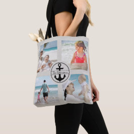 Bolsa Tote Colagem de Fotos de Âncora Personalizada