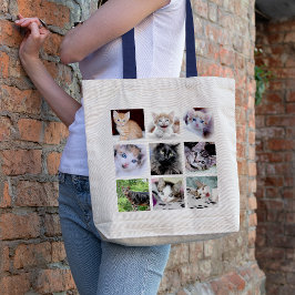 Bolsa Tote Colagem de Fotos de Animais de Estimação da Famíli