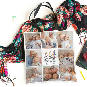 Bolsa Tote Colagem de Fotos de Aniversário de 60 anos Present