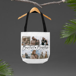 Bolsa Tote Colagem de Fotos de 'Melhor Bestie' Amigos de Keep
