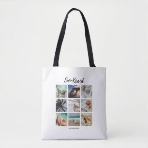 Bolsa Tote Colagem de Fotos de Memórias Beijadas pelo Sol