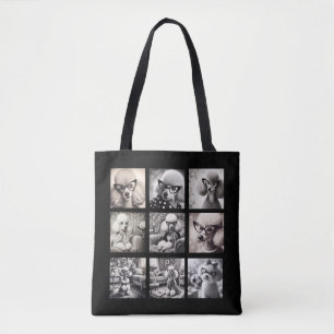 Bolsa Tote Colagem de Fotos Divertidas 9 Imagens