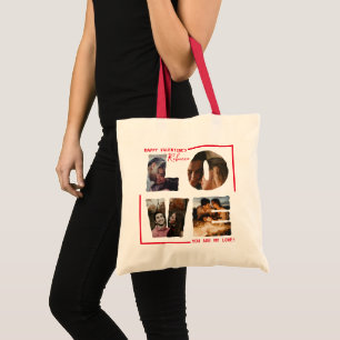 Bolsa Tote Colagem de Fotos do AMOR Personalizado no Estilo M