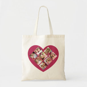 Bolsa Tote Colagem de Fotos do Dia das Mães Amor