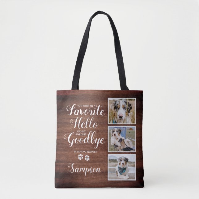 Bolsa Tote Colagem de Fotos do Memorial Pet Personalizado Rus (Frente)