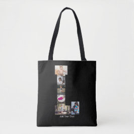 Bolsa Tote Colagem de Fotos em Preto e Branco L