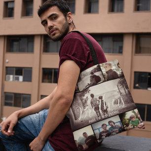 Bolsa Tote Colagem de Fotos Escura dos Melhores Amigos do Mod
