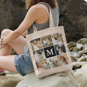 Bolsa Tote Colagem de Fotos Moderna 8 Personalizada
