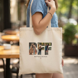 Bolsa Tote Colagem de Fotos Modernas Chic BFF Melhores Amigas