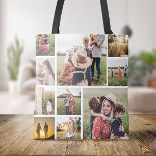 Bolsa Tote Colagem de Fotos Personalizada da Família