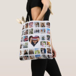 Bolsa Tote Colagem de Fotos Personalizada Exclusiva 33 Coraçã<br><div class="desc">Colagem de Fotos Saco de modelo Personalizado Único 33 Foto de Ricaso - apresentado com detalhes cardíacos de amor</div>