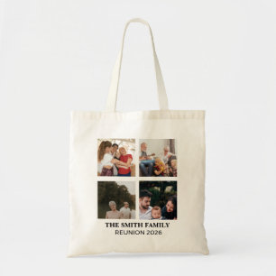 Bolsa Tote Colagem de Fotos Personalizadas para Reunião de Fa