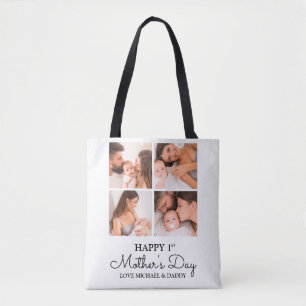 Bolsa Tote Colagem de Fotos Personalizável do Primeiro Dia da