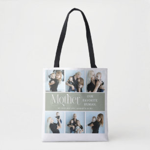 Bolsa Tote Colagem de Fotos Sentimentais Presente para a Mamã